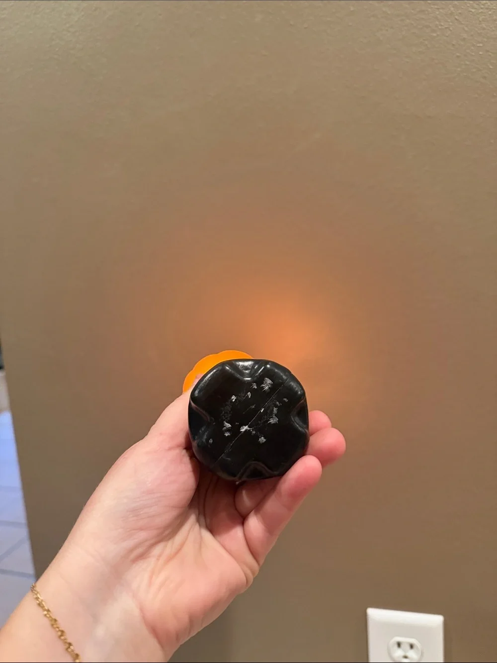 Halloween Vintage Blow Mold Blinky Lite Light Jack o Lantern Pumpkin Flashlight
